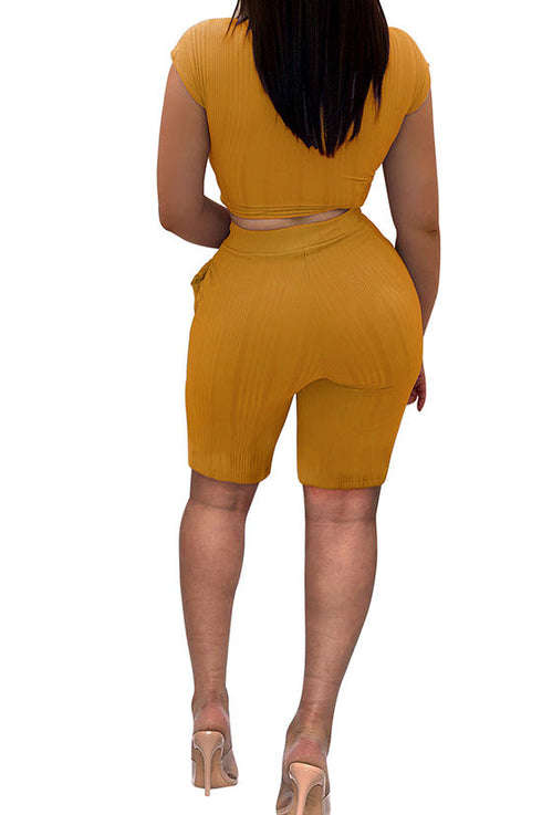 Knot your girl 2 (goldenrod) | Two piece short set